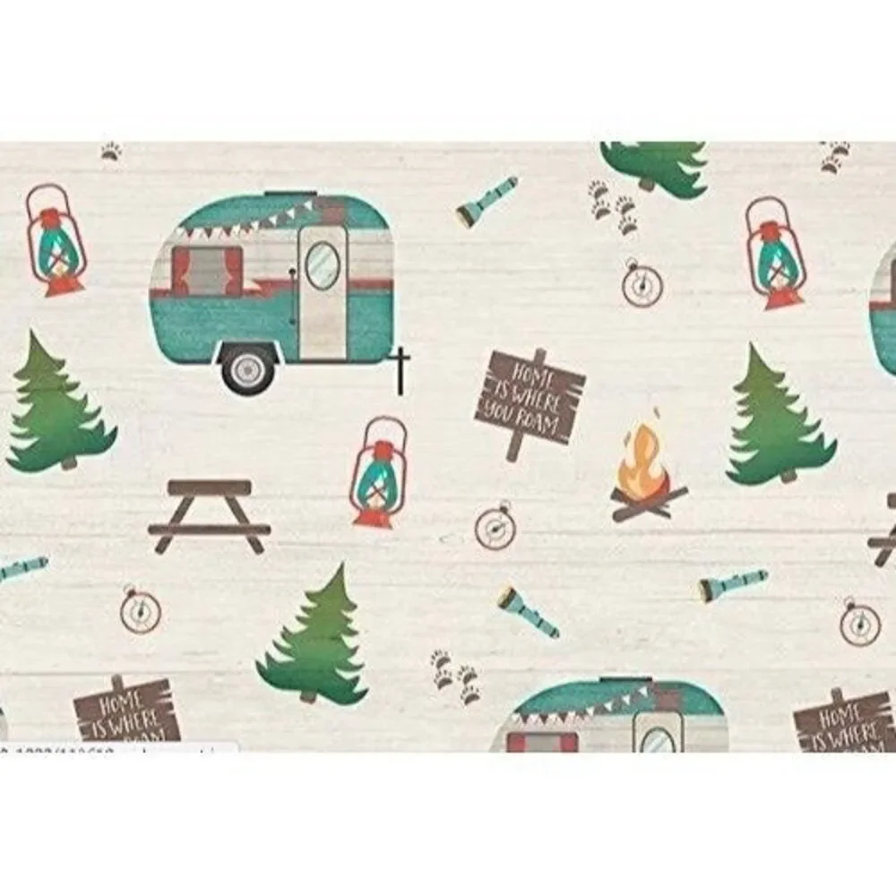 Home Is Where You Roam 2pc Reversible Placemats Retro Camping Trailer Plastic